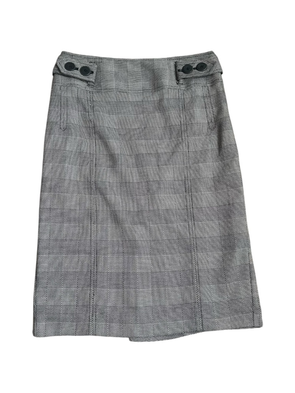 Retro Gray Plaid Pencil Skirt - Women